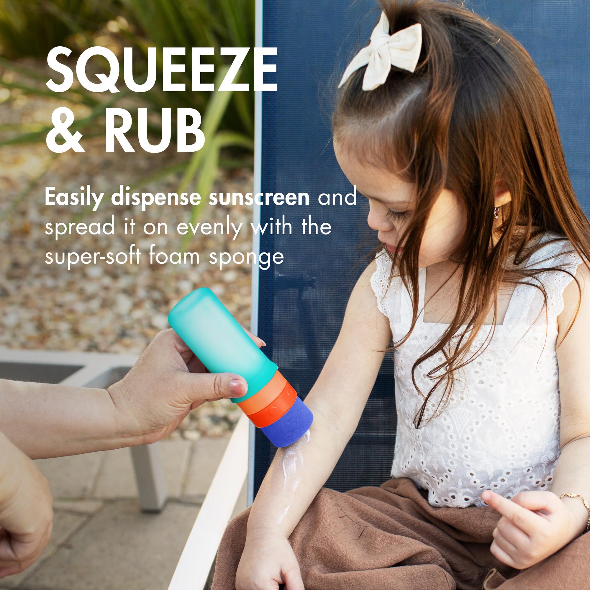 Boon Yuvi Kids Sunscreen Applicator - Refillable, Spill-Proof with Soft Foam Sponge | Travel Size 3 Oz | Summer, Beach & Vacation Essential for Toddlers & Babies | Safe & Easy Sunscreen Application for Outdoor Play, Swimming & Family Trips