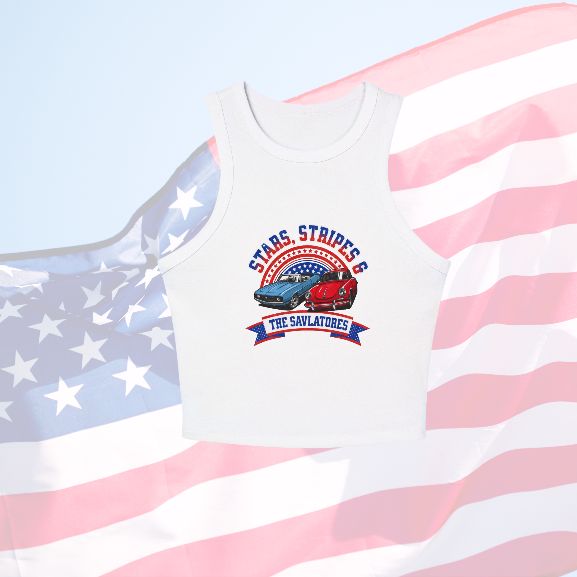 Stars & Stripes The Salvatores Tank Top - Patriotic American Flag Graphic Tee for Men & Women - Perfect for 4th of July, BBQ Parties & Casual Outfits
