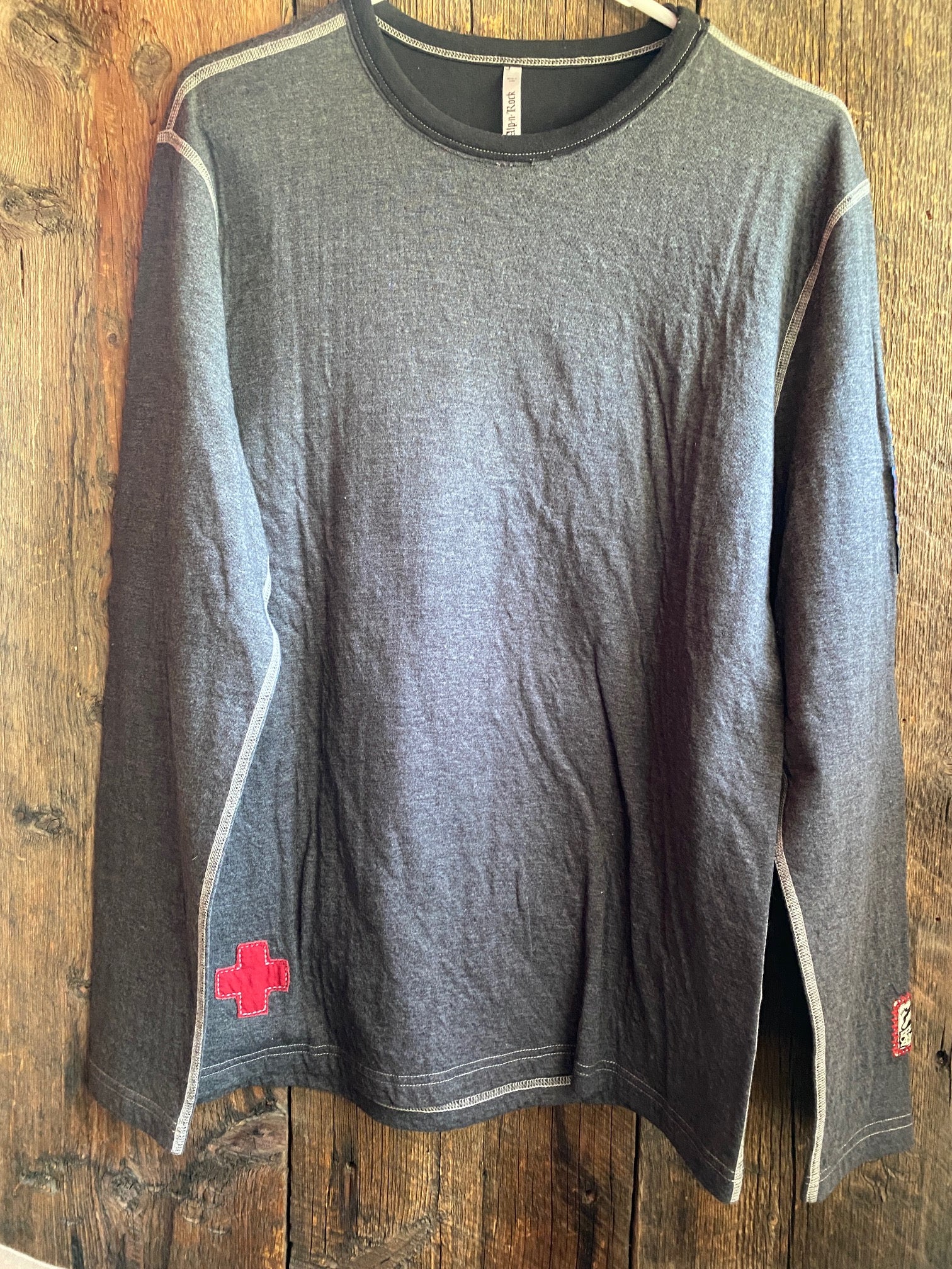 Men's Alp N Rock USA Crew Neck Sweatshirt - Heather Black | Comfortable Casual Wear for Everyday & Outdoor Activities