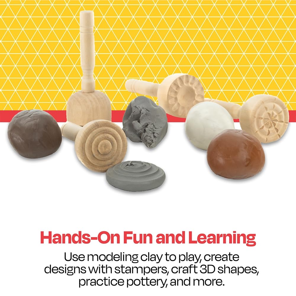School Smart Non-Toxic Modeling Clay - 5 lbs, Soft & Permanent, Earthtone Colors for Kids & Adults - Perfect for Classroom Projects, DIY Crafts & Home Art Activities
