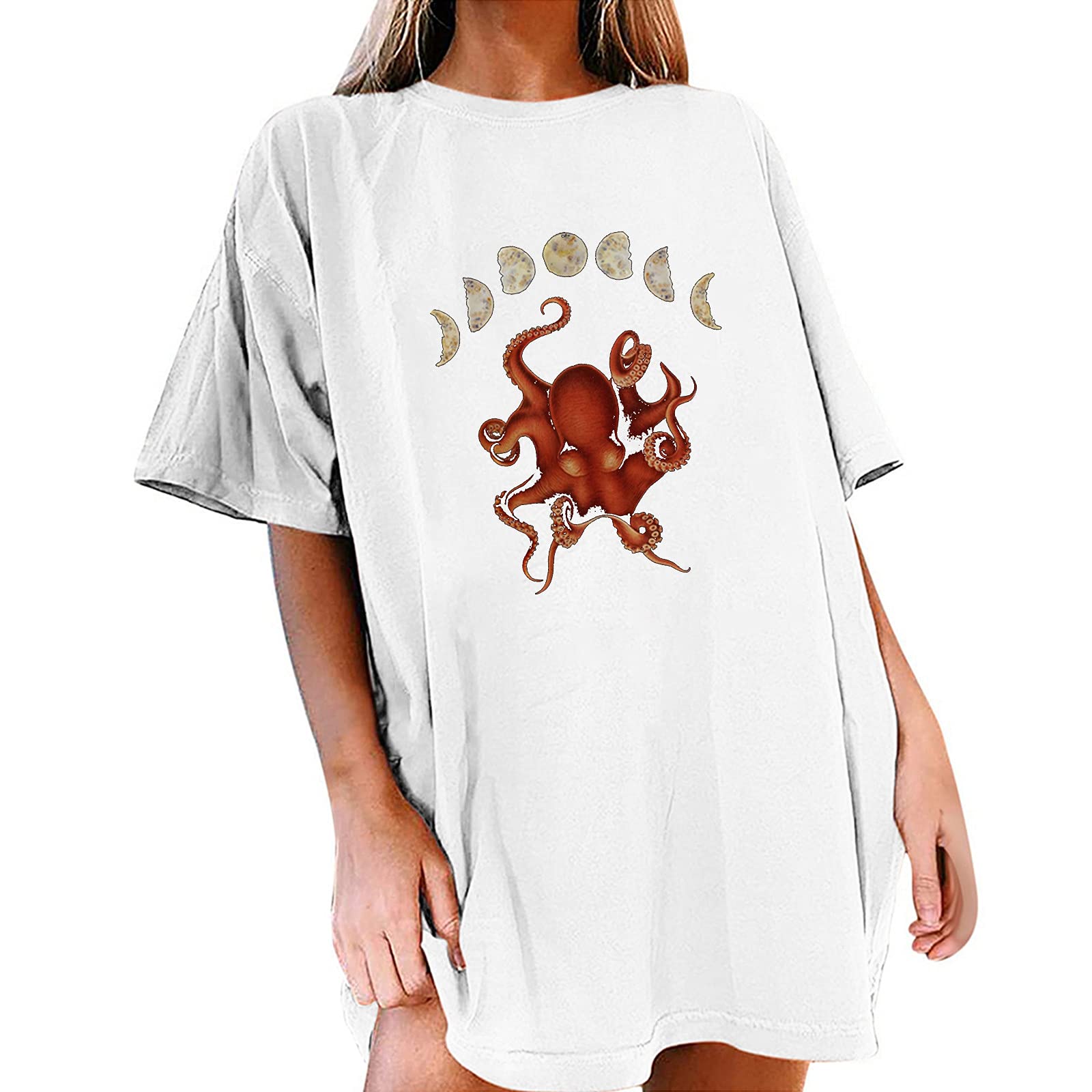 Vintage Graphic T-Shirts for Women - Summer Casual Crewneck Tops, Loose Fit Tunic Tees & Blouses | Perfect for Everyday Wear, Weekend Outings and Beach Vacations