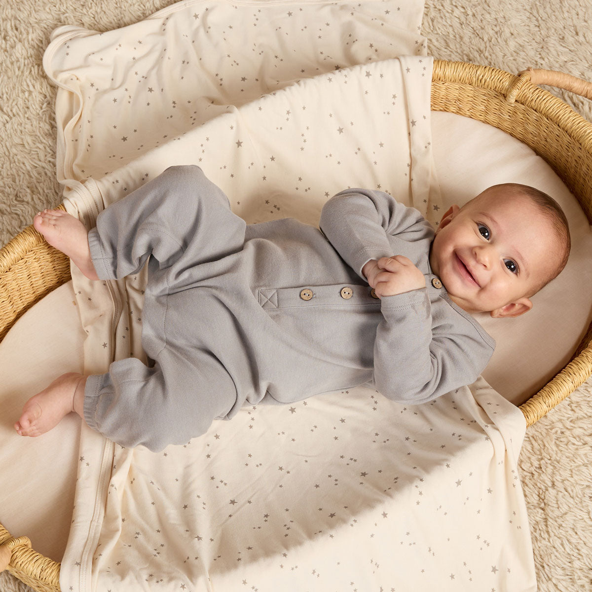 Organic Bamboo Baby Swaddle Blanket - Soft & Breathable for Newborns - Natural Twinkle Design - Perfect for Swaddling, Nursing & Photo Shoots - FINAL SALE