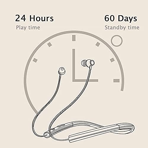 Wireless Bluetooth Neckband Headphones with Mic - Noise Cancelling Earbuds, Hands-Free Headset for iPhone Android Smartphones - Perfect for Running, Gym Workouts & Commuting