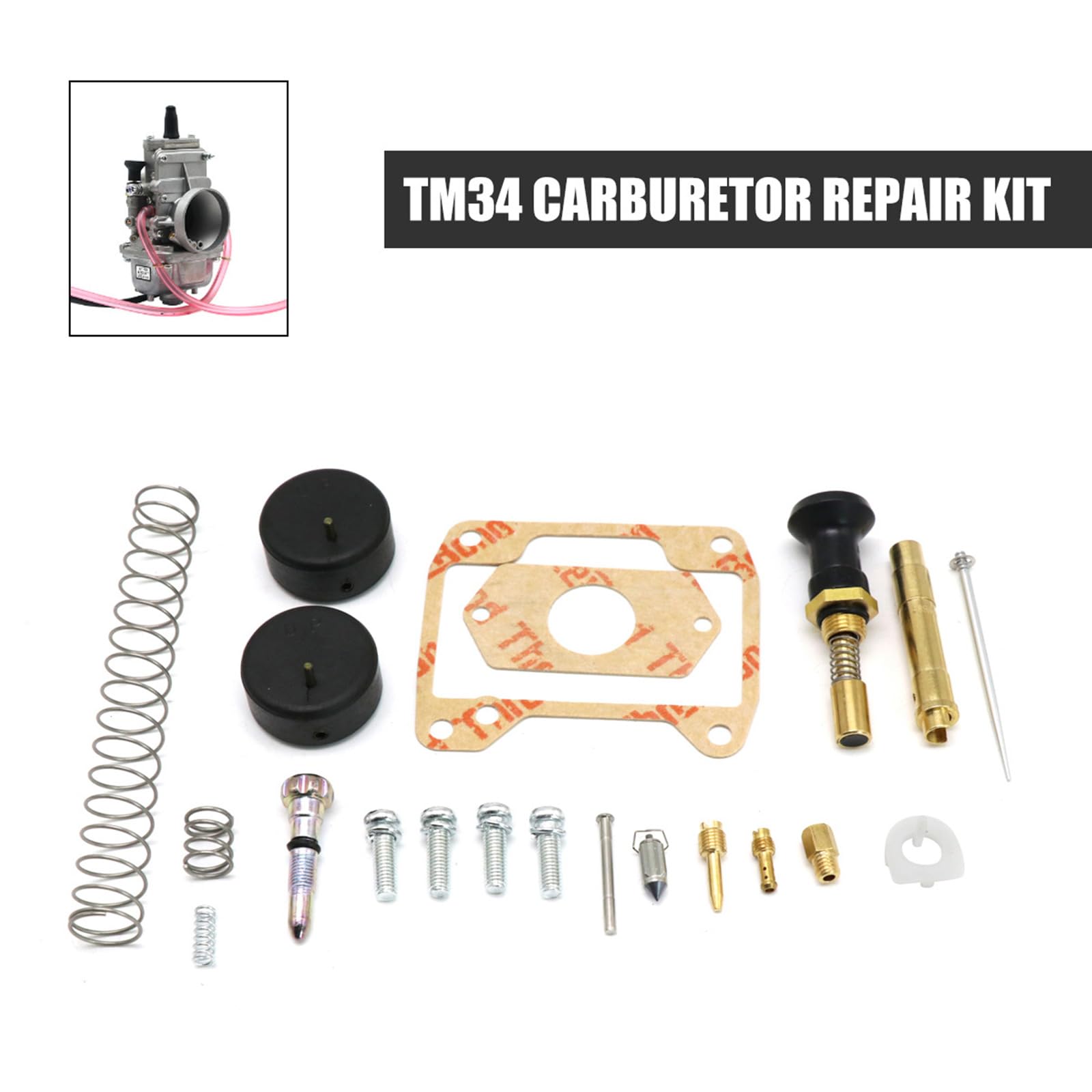 Professional Motorcycle Carburetor Repair Kit - TM24 28 30 32 34mm Carb Rebuild Set with Gaskets & Seals - Essential Maintenance Accessories for Smooth Engine Performance - Perfect for DIY Mechanics & Motorcycle Enthusiasts
