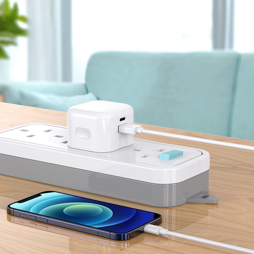 20W Dual Port USB & USB C Fast Charger for Samsung Galaxy Tab A8/A7/A9/A9 Plus - PD Charging Adapter with Quick Charge Technology | Perfect for Travel, Home & Office Use (White)