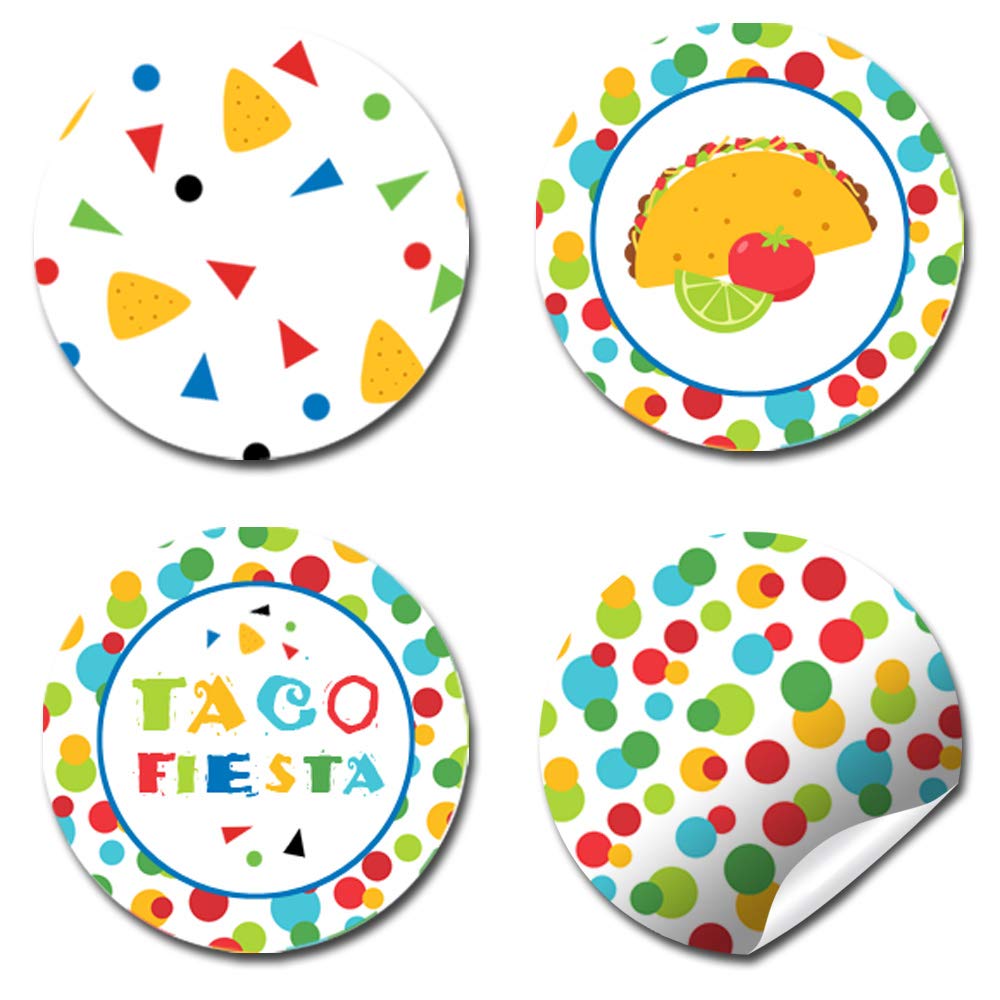 AmandaCreation Mexican Fiesta Themed Birthday Party Stickers - 300 Round 0.75 Inch Kiss Sticker Labels for Chocolate Drops, Perfect for Party Favors, Envelope Seals & Taco-Themed Celebrations | Great for DIY Invitations, Gift Wrapping & Dessert Decorations