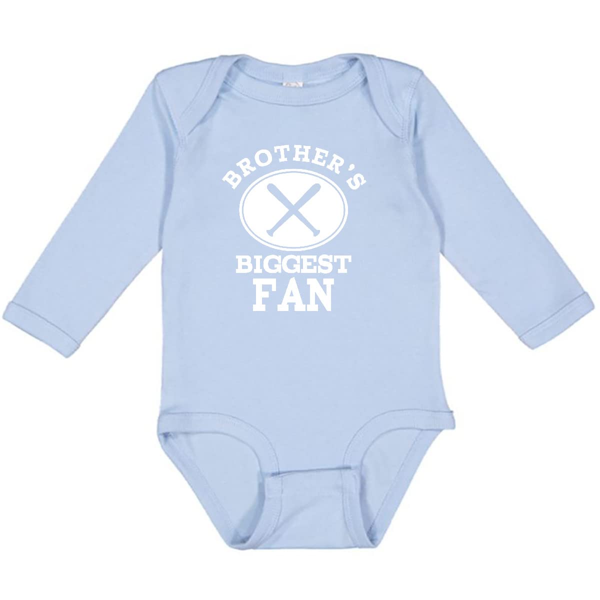 Inktastic Baseball Brothers Biggest Fan Long Sleeve Baby Bodysuit - Soft Cotton Creeper for Boys & Girls - Perfect for Game Day, Family Photos & Baseball Themed Events