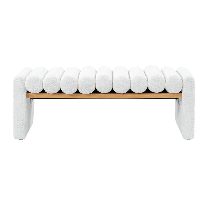 Modern Functional Bench with Solid Wood Seat Frame - Stylish Entryway, Living Room, or Bedroom Seating - Durable & Comfortable for Home Decor