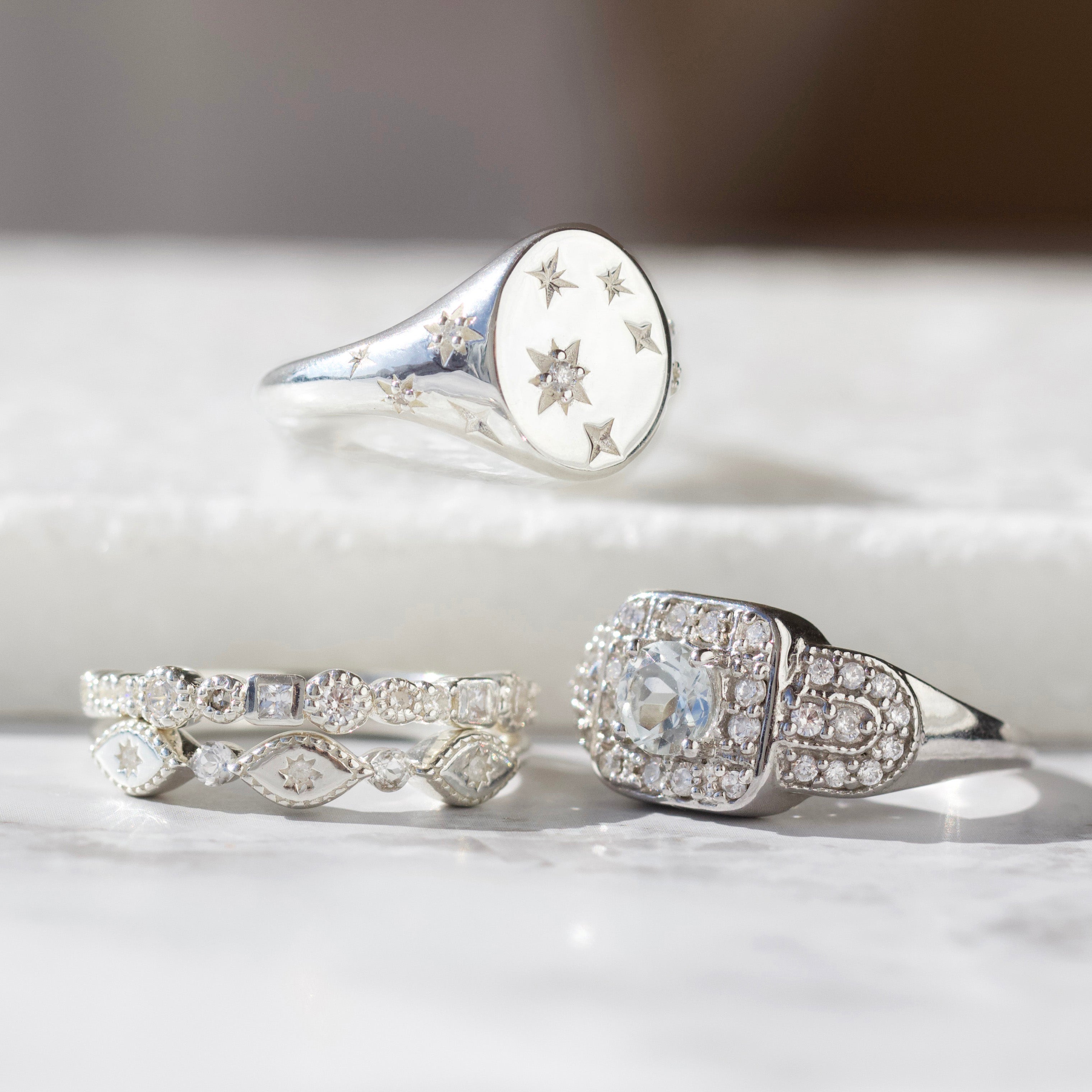Diamond Constellation Eternity Ring for Women - 14K White Gold Wedding Band with Sparkling Stones - Perfect for Anniversary Gifts & Romantic Occasions