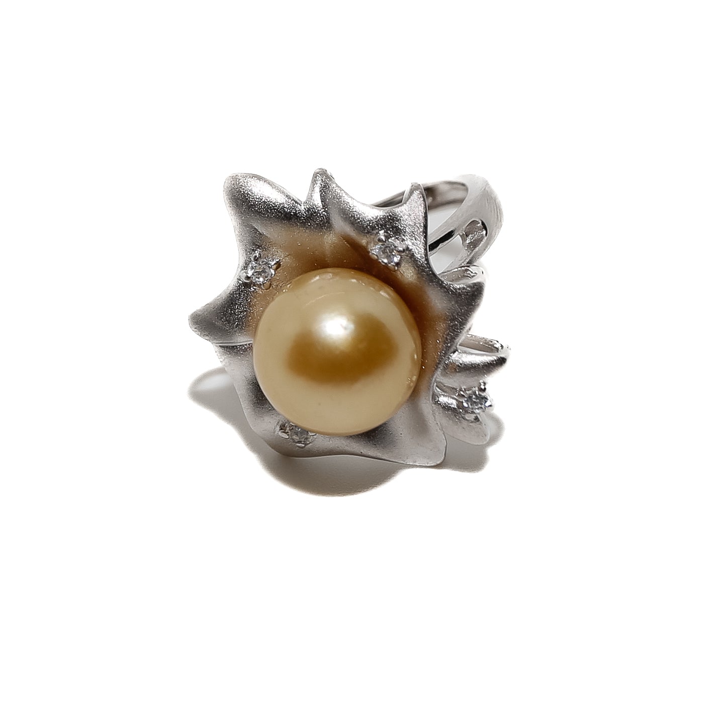 14K Gold South Sea Pearl Ring for Women - Elegant Sterling Silver Jewelry for Weddings, Parties & Special Occasions
