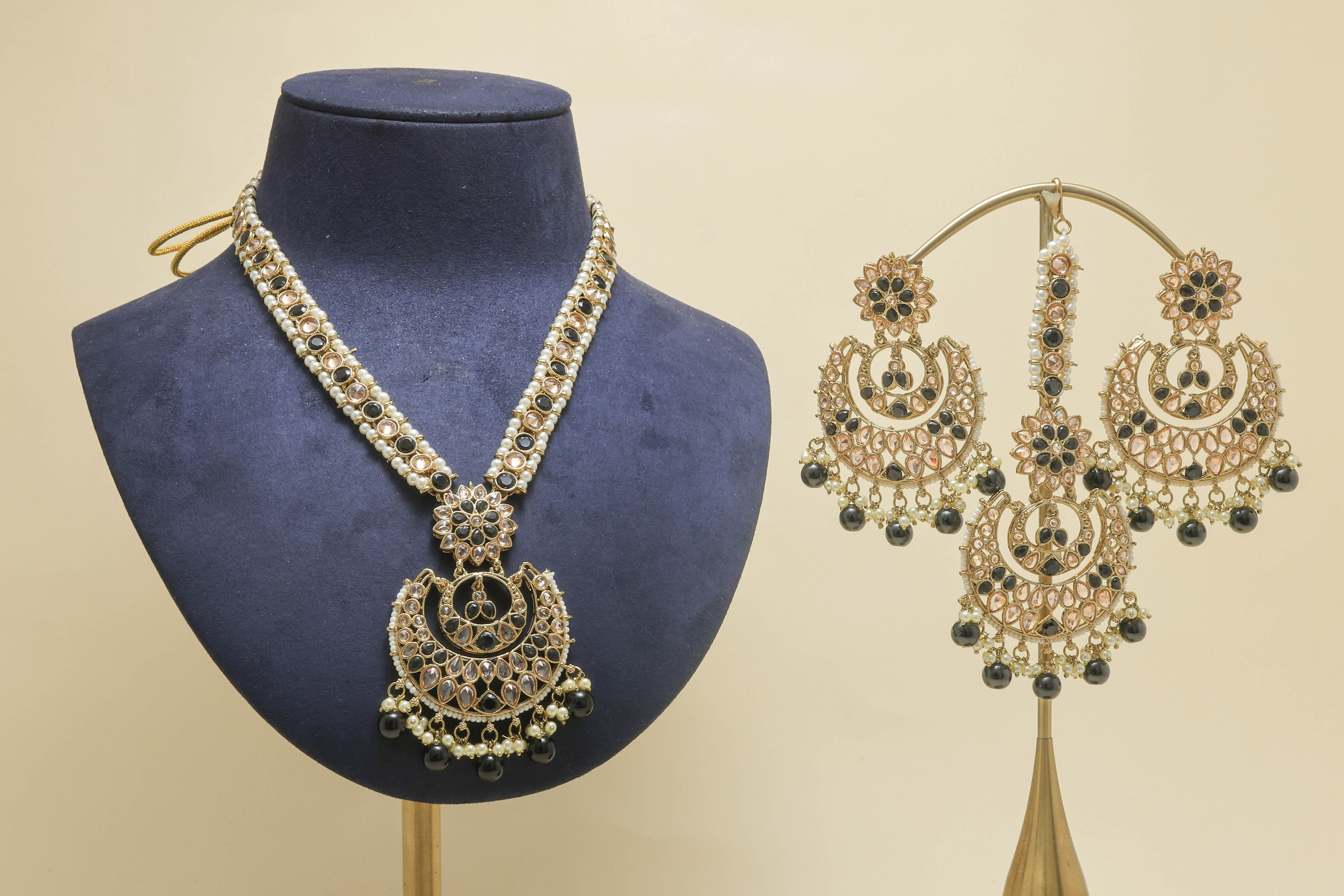 GEHNA POLKI MALA Full Set Jewelry - Traditional Indian Bridal Necklace Set for Weddings & Festive Occasions