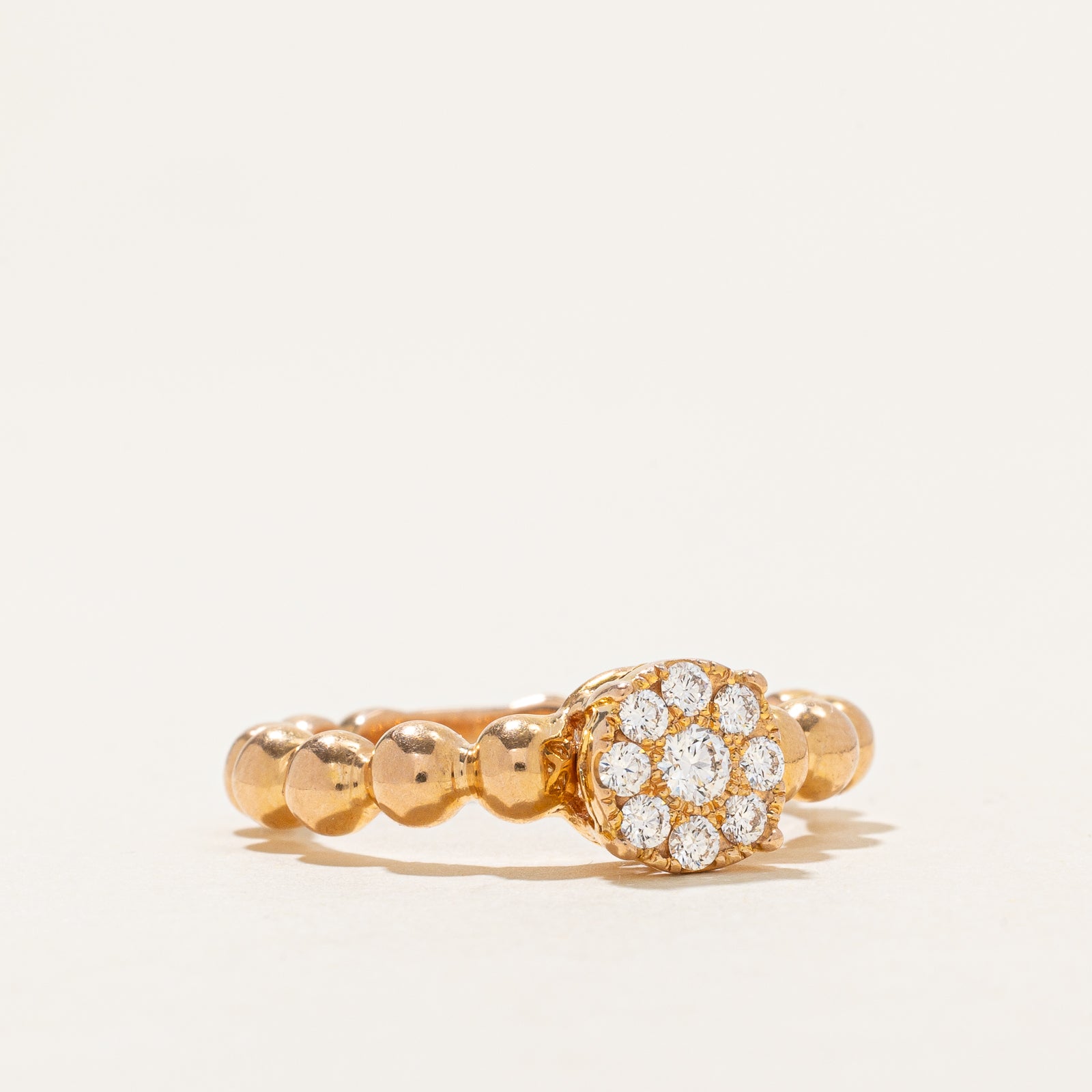0.30ctw Diamond Cluster Beaded Band Ring for Women - Size 7.25 | Elegant Wedding, Anniversary, or Gift Jewelry for Special Occasions