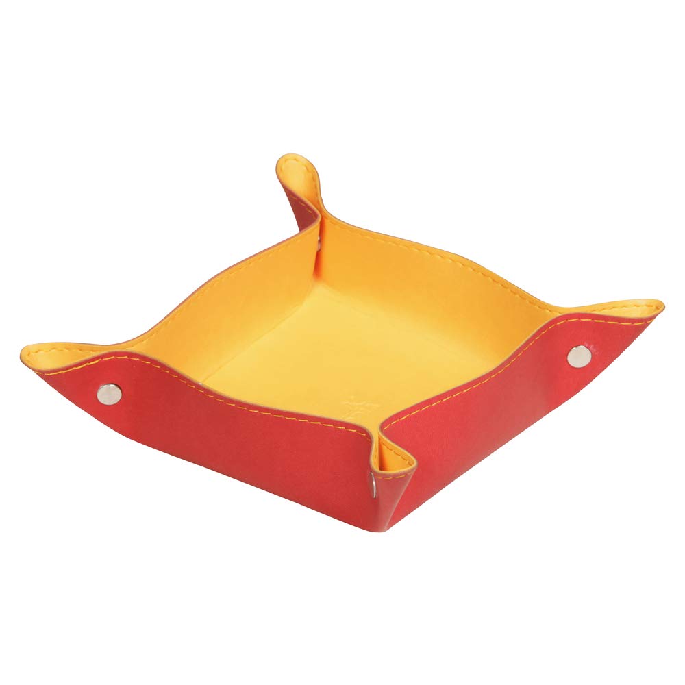 Rhodia 12x12x4.5cm Reversible Desk Organizer - Poppy Red | Perfect for Office, Home & School Supplies Storage | Pencil Holder & Stationery Tray