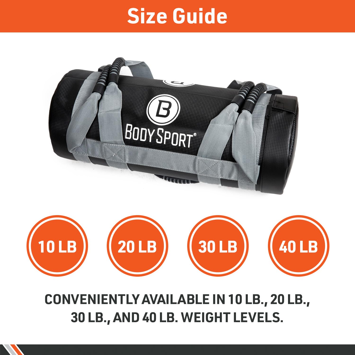 Body Sport Weight Training Bags - Heavy Duty Weighted Fitness Bag for Strength Training, Conditioning & Workouts - Perfect for Home Gym, CrossFit & MMA Training