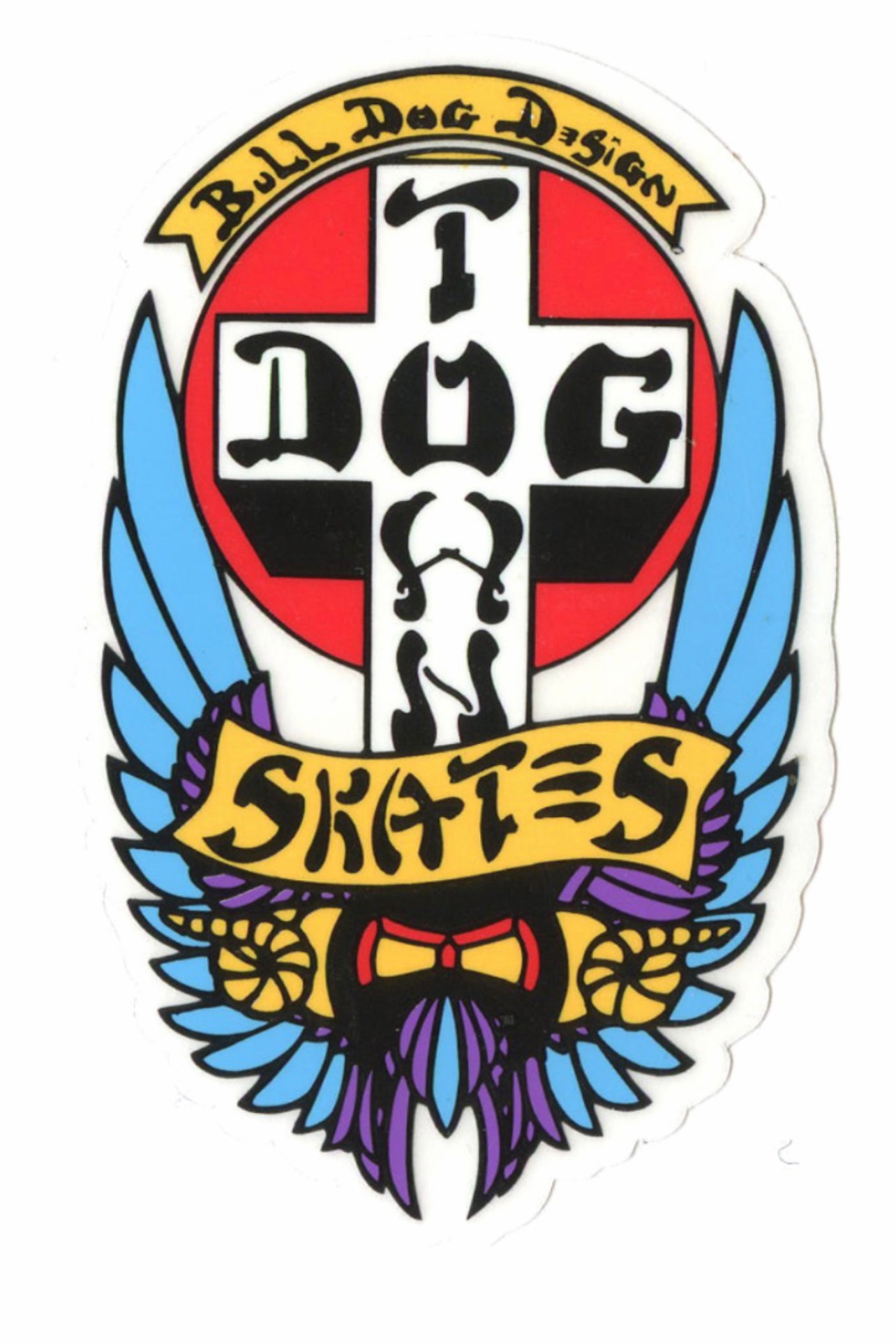 DogTown Skates BullDog 4 Inch Skateboard Sticker - Durable Vinyl Decal for Skateboards, Laptops, Helmets & DIY Projects - Perfect for Skateboarders and Street Art Enthusiasts