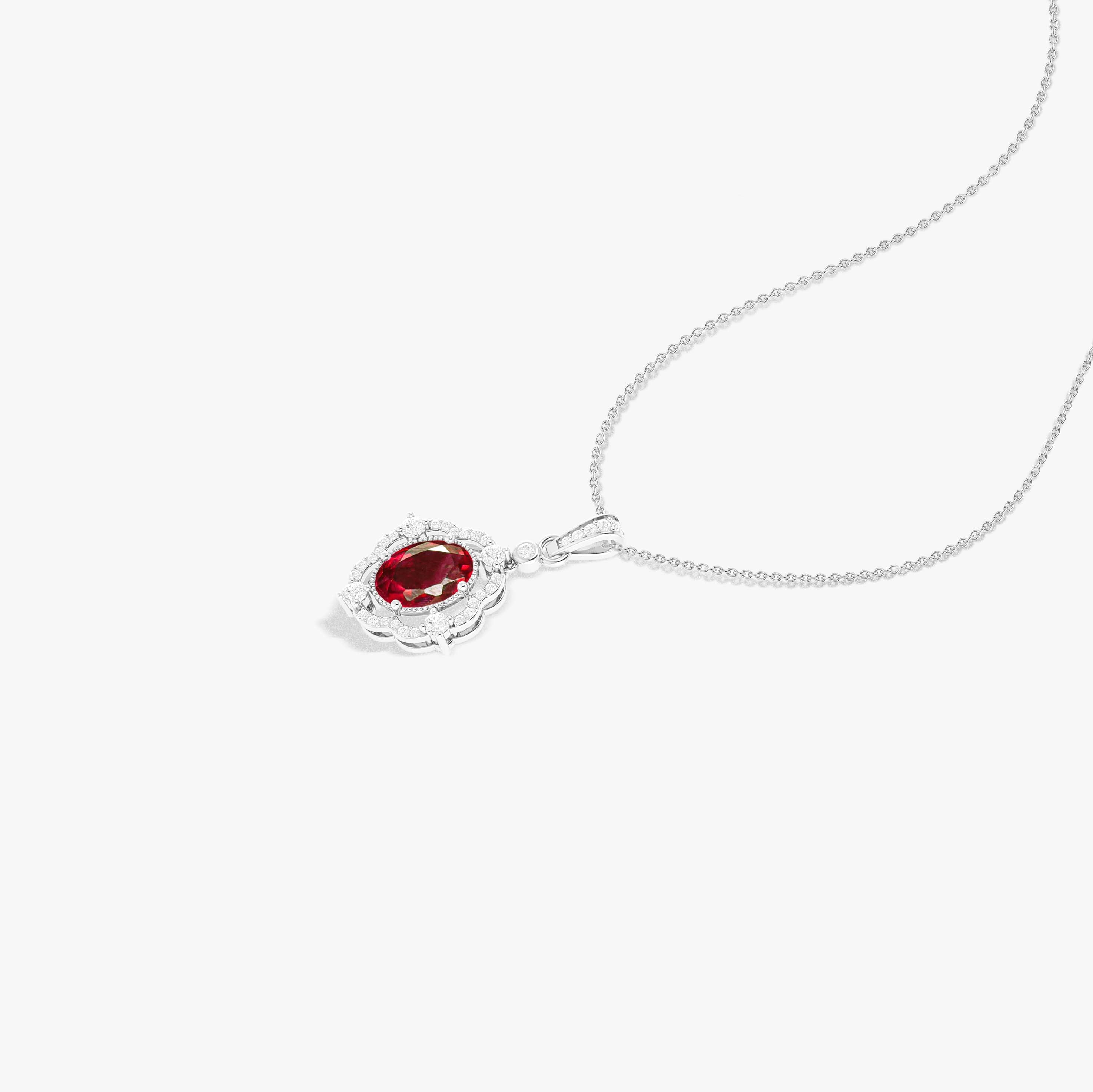 Red Ruby Gemstone Charm Pendant - Elegant Jewelry for Women, Gift for Her, Birthstone Necklace | Perfect for Valentine's Day, Anniversary, Birthday & Special Occasions