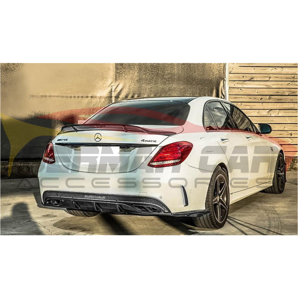 2015-2023 Mercedes Benz C Class W205 Renntech Style Carbon Fiber Trunk Spoiler - High Performance Rear Wing for Sedan & Coupe Models | Street Racing & Car Shows Accessory