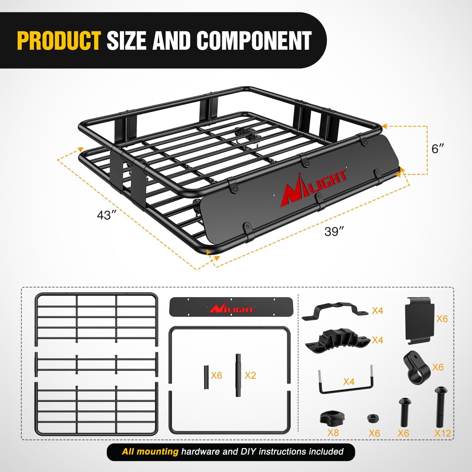 Universal Roof Rack Cargo Basket 43