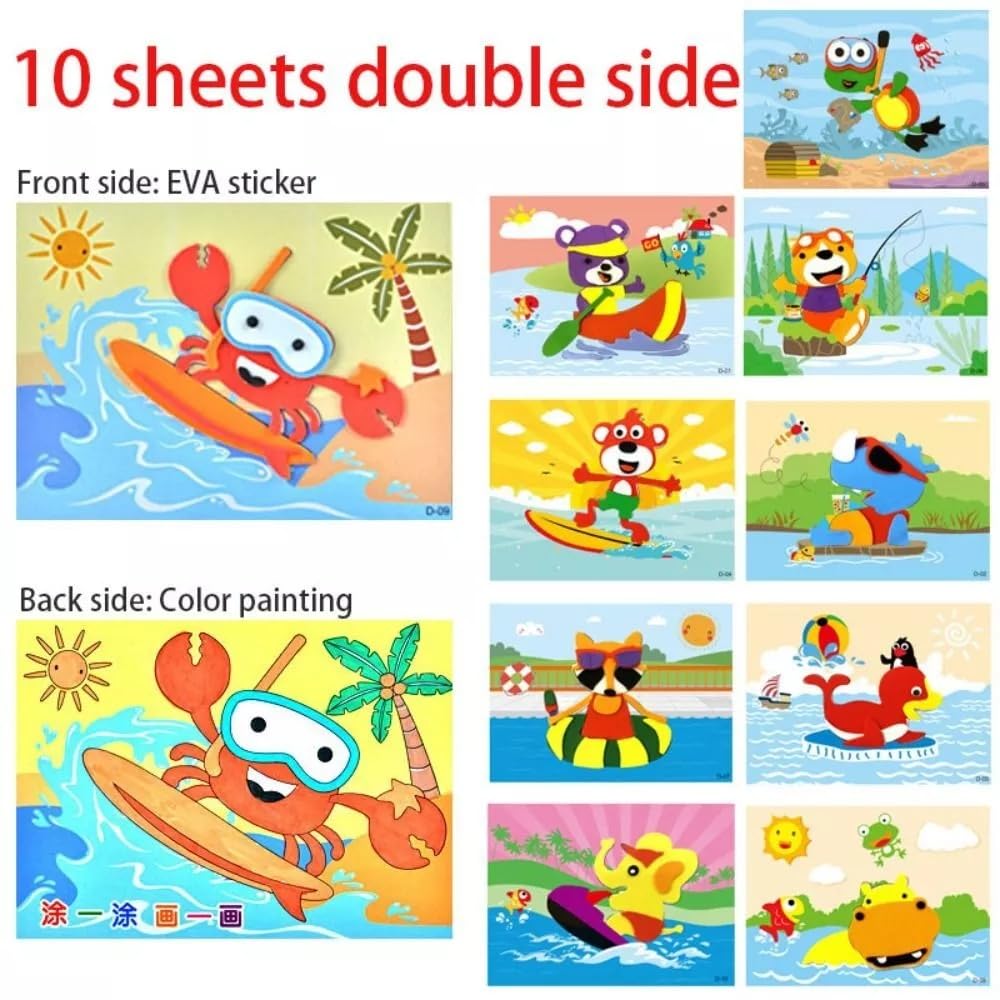 3D EVA Foam Stickers & Puzzles for Kids - Mess-Free DIY Craft Kits for Toddlers Ages 4-8 | Creative Art Activities for Preschool Boys & Girls | Perfect for Birthday Gifts, Classroom Projects & Home Playtime