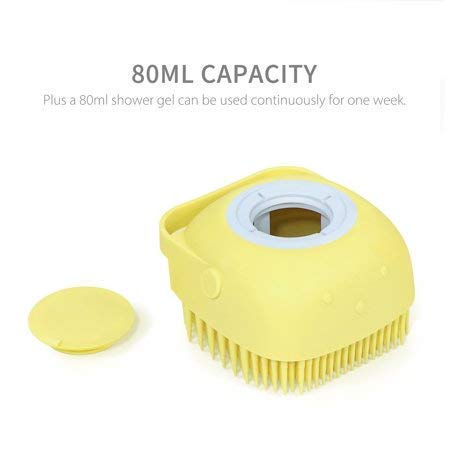 Silicon Massage Bath Brush for Hair & Scalp - Exfoliating Body Scrubber with Soap Dispenser - Skin Massager for Shower & Bath - Perfect for Kids, Men & Women - Ideal for Relaxing Spa Days & Deep Cleansing Routines