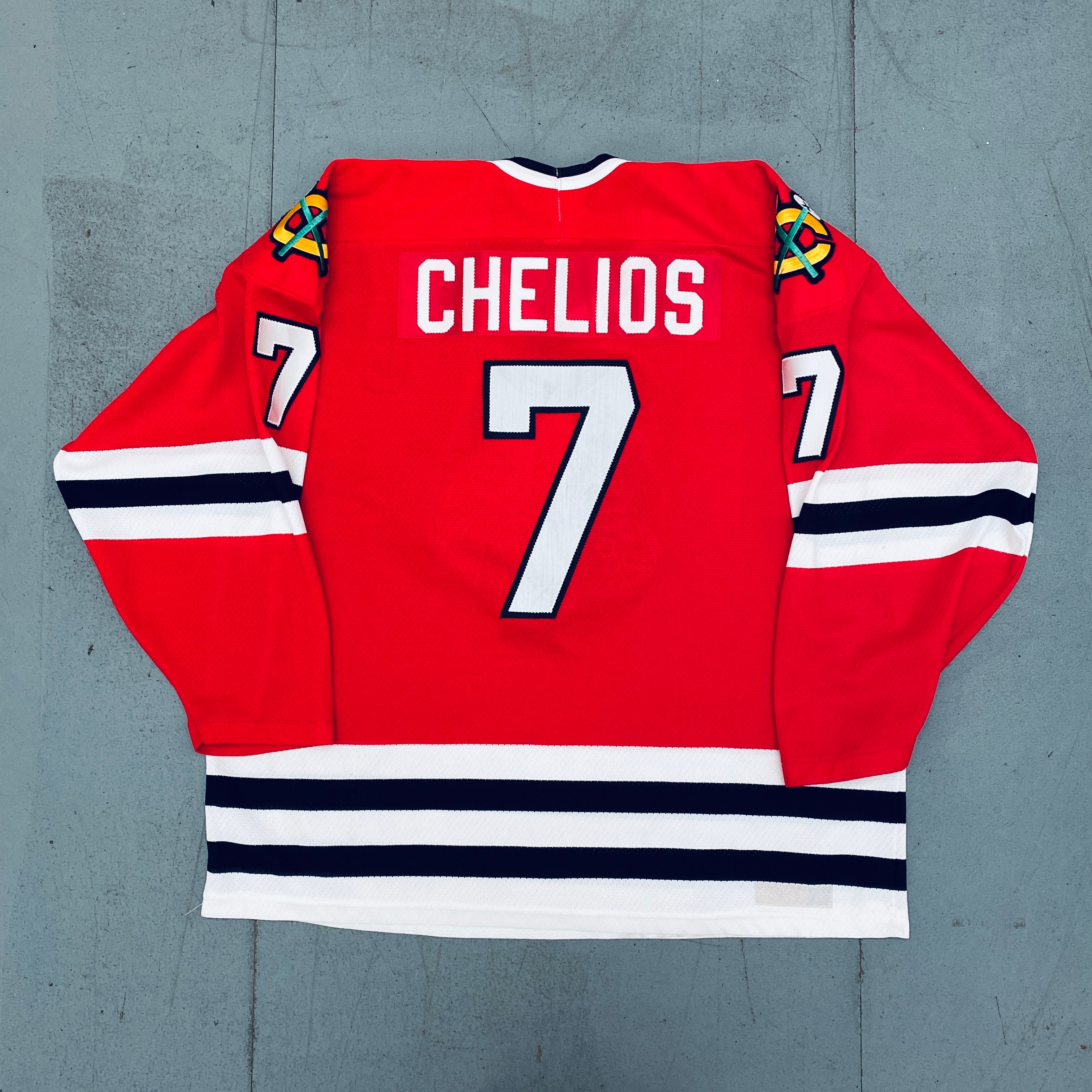 Authentic Chicago Blackhawks Chris Chelios 1995 CCM Stitched Hockey Jersey - XL Size - Vintage NHL Hockey Fan Gear for Games & Collectors
