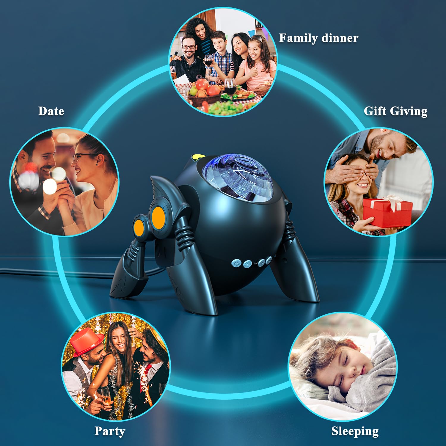 OAEBBLE Star Projector Galaxy Light for Bedroom & Kids Room - Bluetooth Speaker with Remote Control, White Noise & Aurora Effects - Perfect for Home Theater, Parties & Relaxation in Living Room