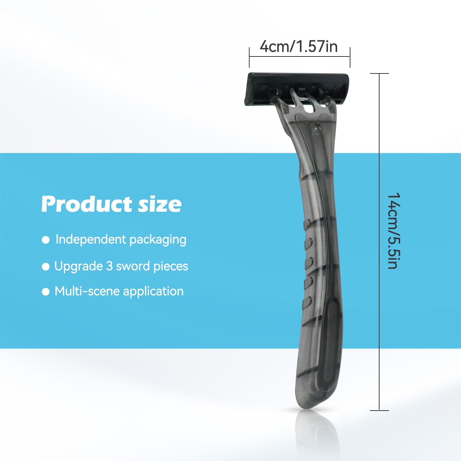 (100 Pack) Kheoxusa Premium 3-Blade Disposable Razors - Individually Wrapped, Smooth Shaving for Men & Women - Ideal for Travel, Hotels, Airbnb, Tattoo Aftercare & Grooming Kits