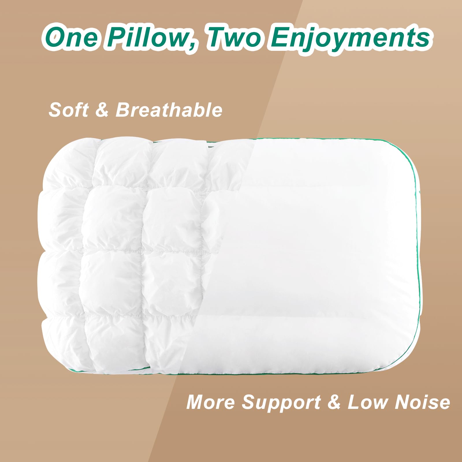 Premium Fluffy Queen Size Bed Pillow - Super Soft Down-Alternative Filling for Side Sleepers, Luxury Hotel Quality Support Pillow for Comfortable Sleep | Perfect for Home, Guest Room & Travel (White)