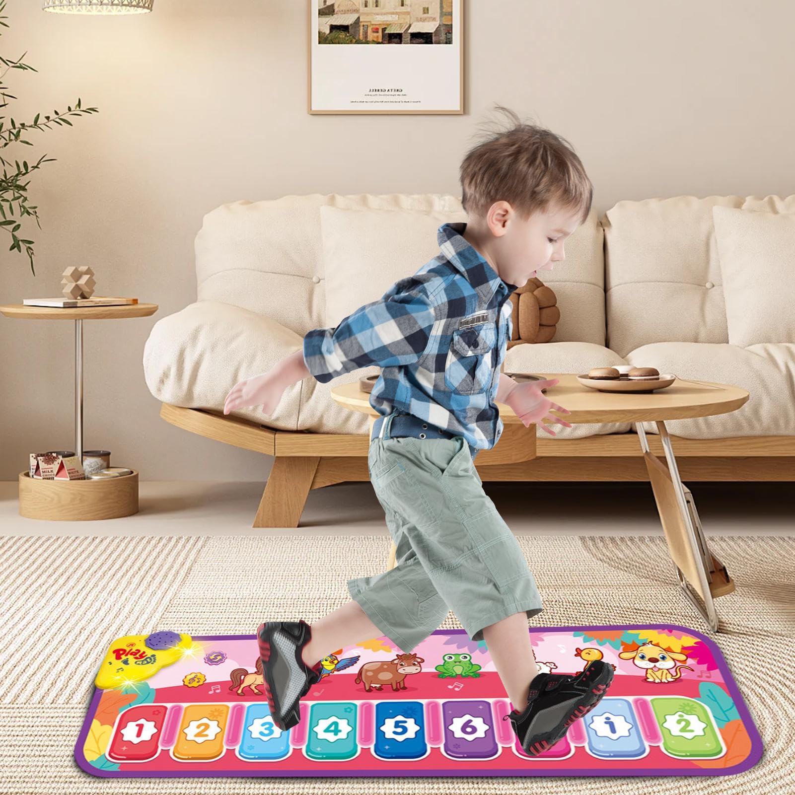 Interactive Musical Dance Mat for Kids - Touch Play Piano Mat with Integrated Songs, Educational Animal Sounds, Fun Learning Toy for Home Play & Party Entertainment