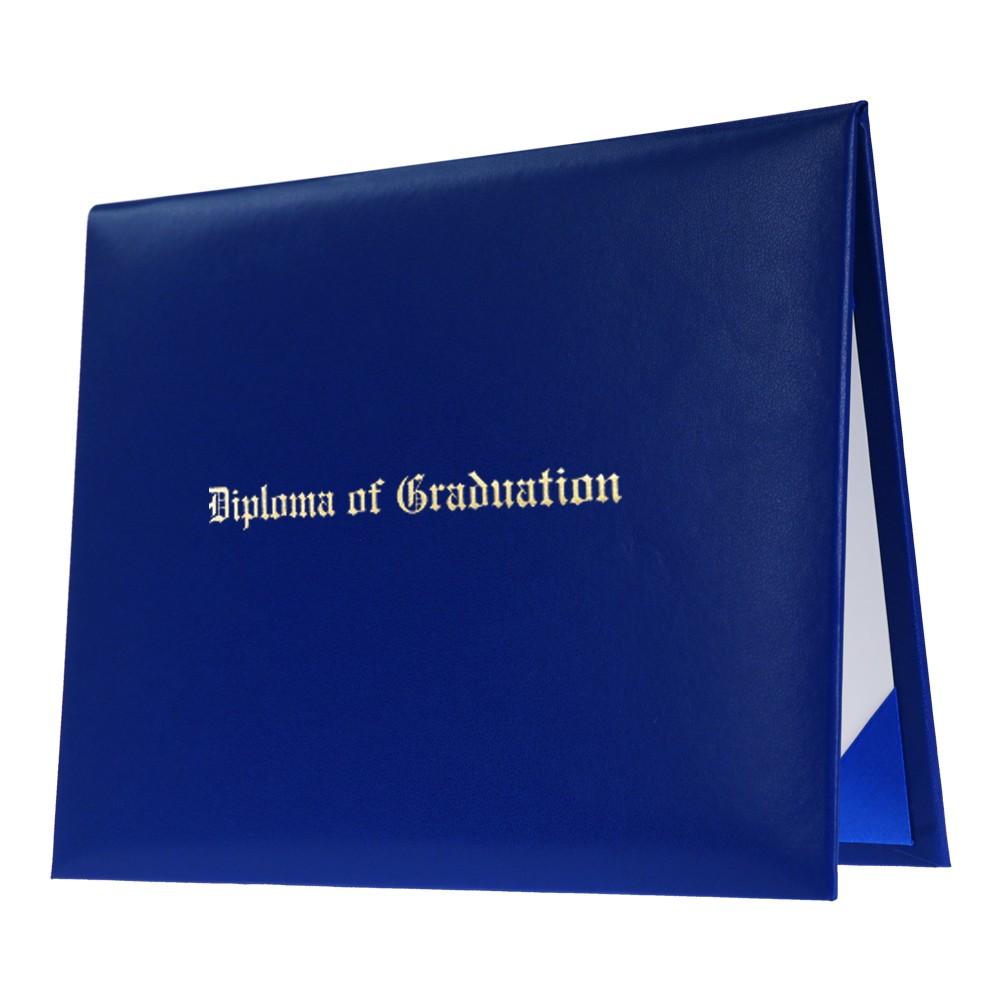 Royal Blue Custom Imprinted Diploma Cover - High School Graduation Certificate Holder for Commencement & Awards Ceremonies