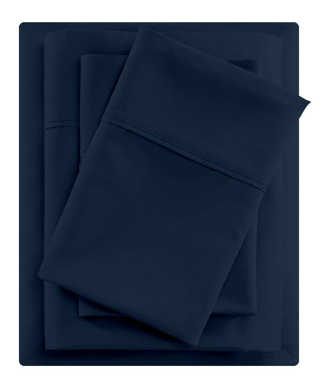Loom Atrium 600TC Twin Size 4-Piece Luxury Cotton Sheet Set - Navy Blue Deep Pocket Hotel Quality Bed Sheets - Breathable & Cooling for Comfortable Sleep - Perfect for Guest Rooms, Dorms & Cozy Bedrooms