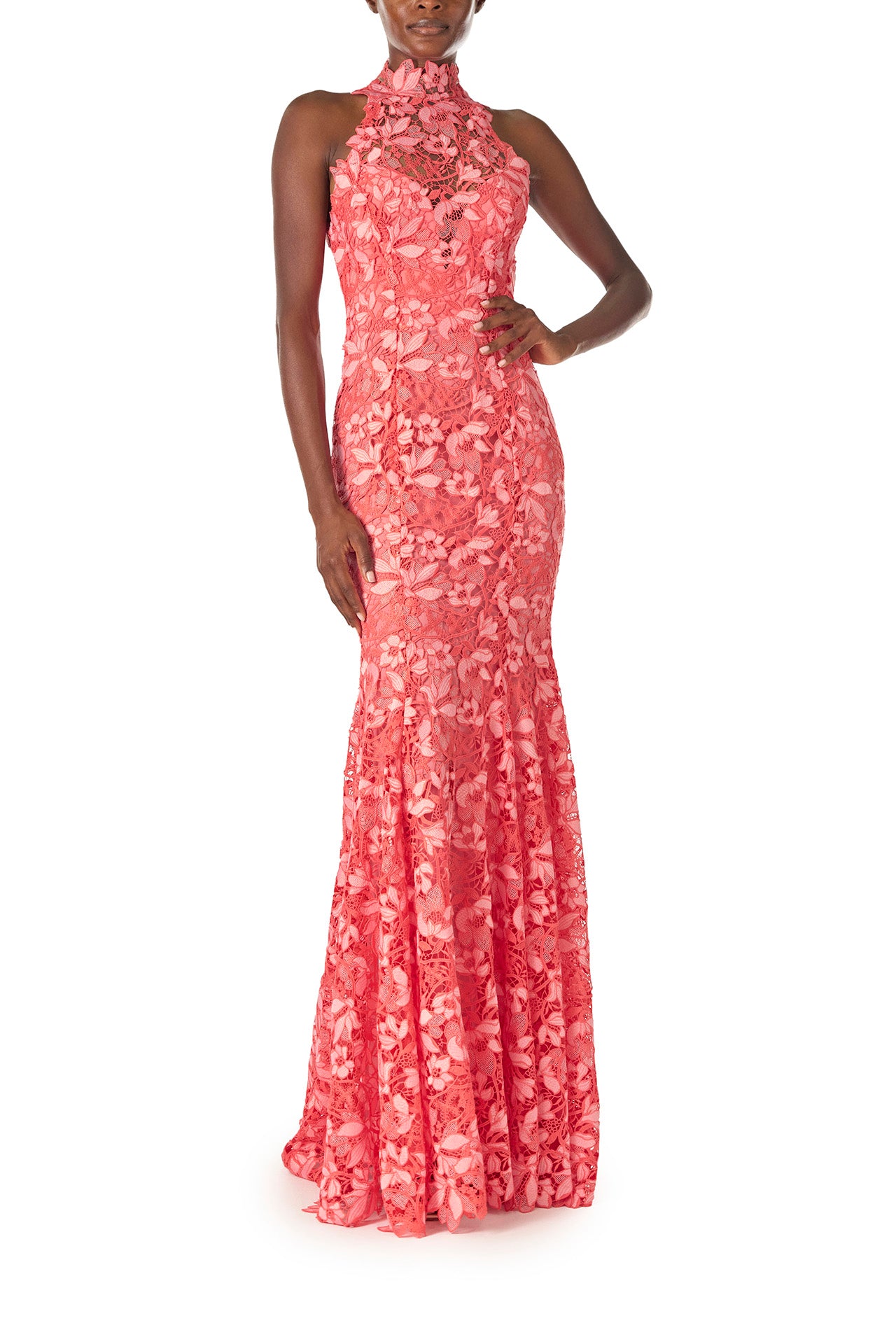 Elegant Lace Halter Trumpet Gown for Women - Sexy Long Formal Evening Dress for Prom, Wedding, and Special Occasions