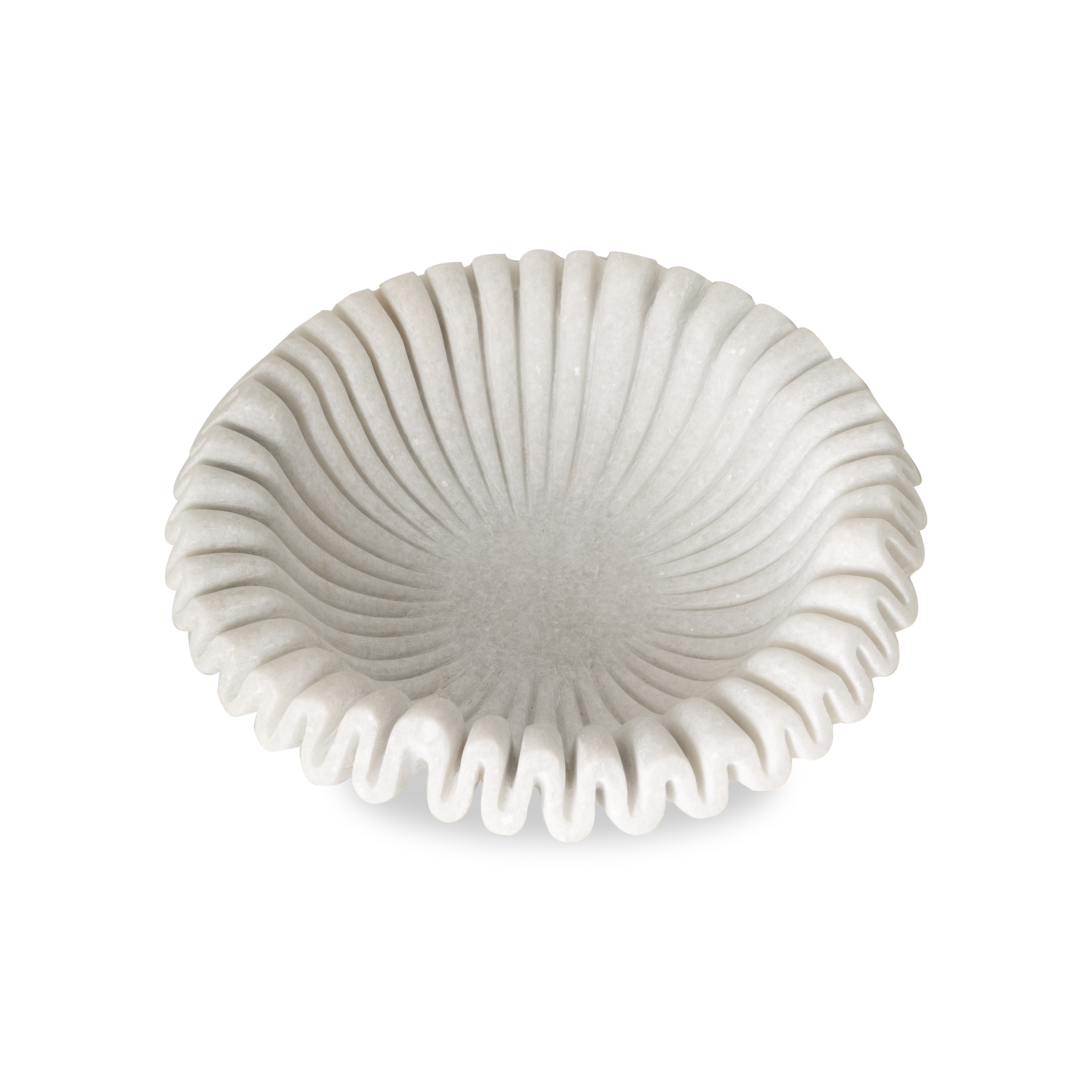 Elegant Marble Ruffle Bowl - Handcrafted Decorative Serving Bowl for Fruits, Nuts & Home Decor | Perfect for Dining Tables, Centerpieces & Gift Giving