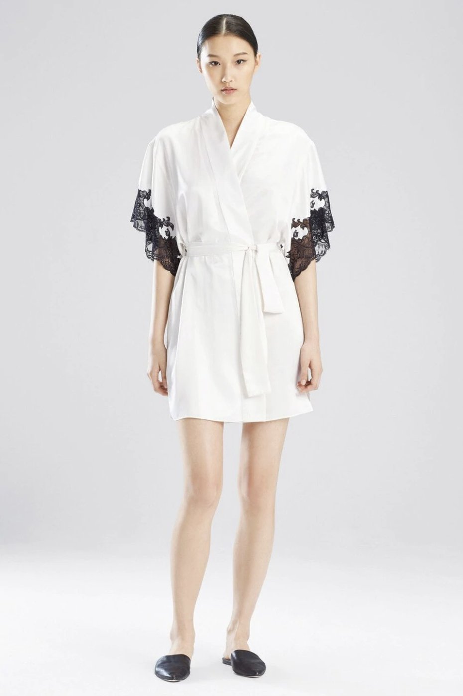 Natori Plume Kimono Robe - Women's Lightweight Floral Printed Wrap Robe for Spa, Lounge & Home Relaxation