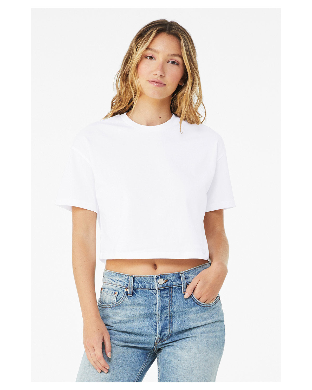 Bella + Canvas 6482 FWD Fashion Ladies' Jersey Cropped T-Shirt - Soft Comfort Fit Short Sleeve Women's Crop Top for Casual Wear, Gym & Street Style