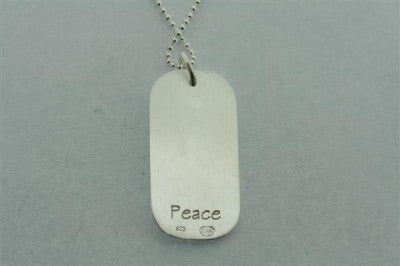 Braille Dog Tag Pendant with 55cm Ball Chain - Peace Symbol for Pets - Perfect for Identification, Gifts, and Everyday Wear