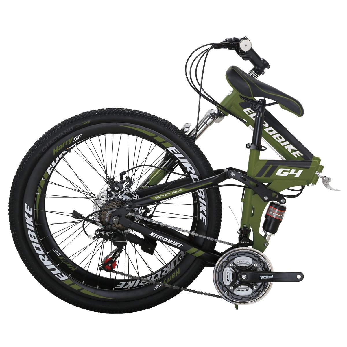 EUROBIKE Folding Mountain Bike for Adults - 26/27.5 Inch TSM G4/G7 Bicycle with Dual Disc Brakes | Commuting, Travel & Outdoor Adventure Bike
