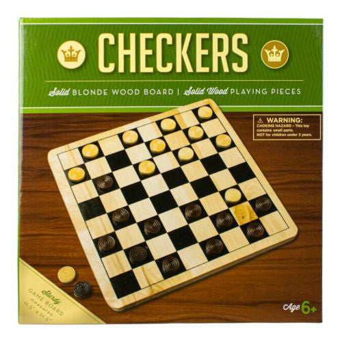 Premium Classic Checkers Set - Natural Wood Board Game for Adults & Kids - Perfect for Family Game Nights, Travel & Indoor Entertainment