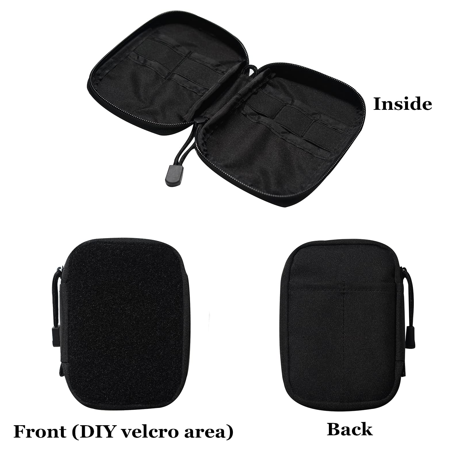 EDC Pouch Pocket Organizer - Small Nylon Tool Bag with Patch Panel for DIY, Multi-Tool Storage & Everyday Carry - Perfect for Camping, Hiking, and Outdoor Adventures