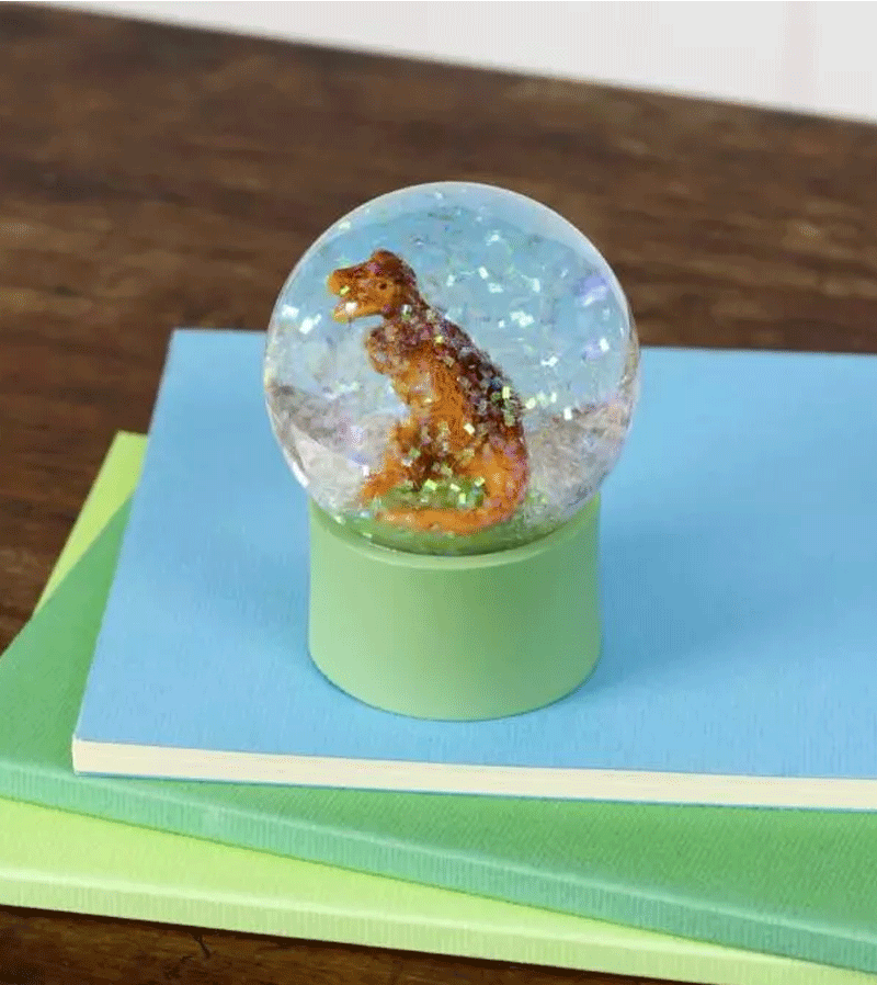 Dinosaur Mini Glitter Snow Globe by Rex London - Perfect for Kids' Room Decor, Christmas Gifts & Collectible Display