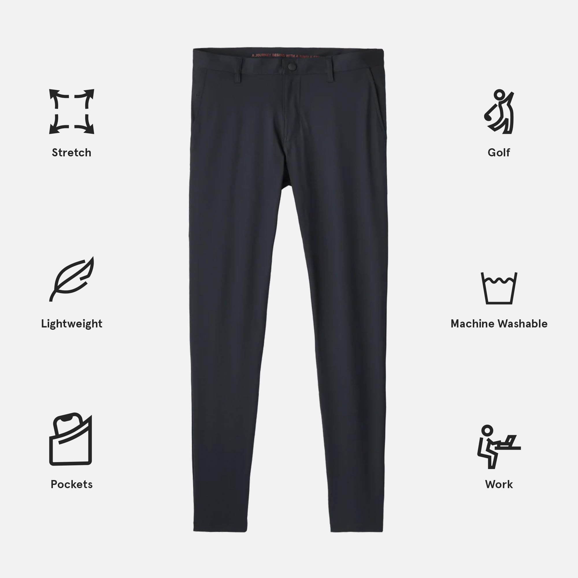Rhone Commuter Skinny Men's Pants - Ultra Slim-Fit Stretch Dress Pants for Work | Wrinkle Resistant & Comfortable | Perfect for Office, Business Travel & Formal Occasions