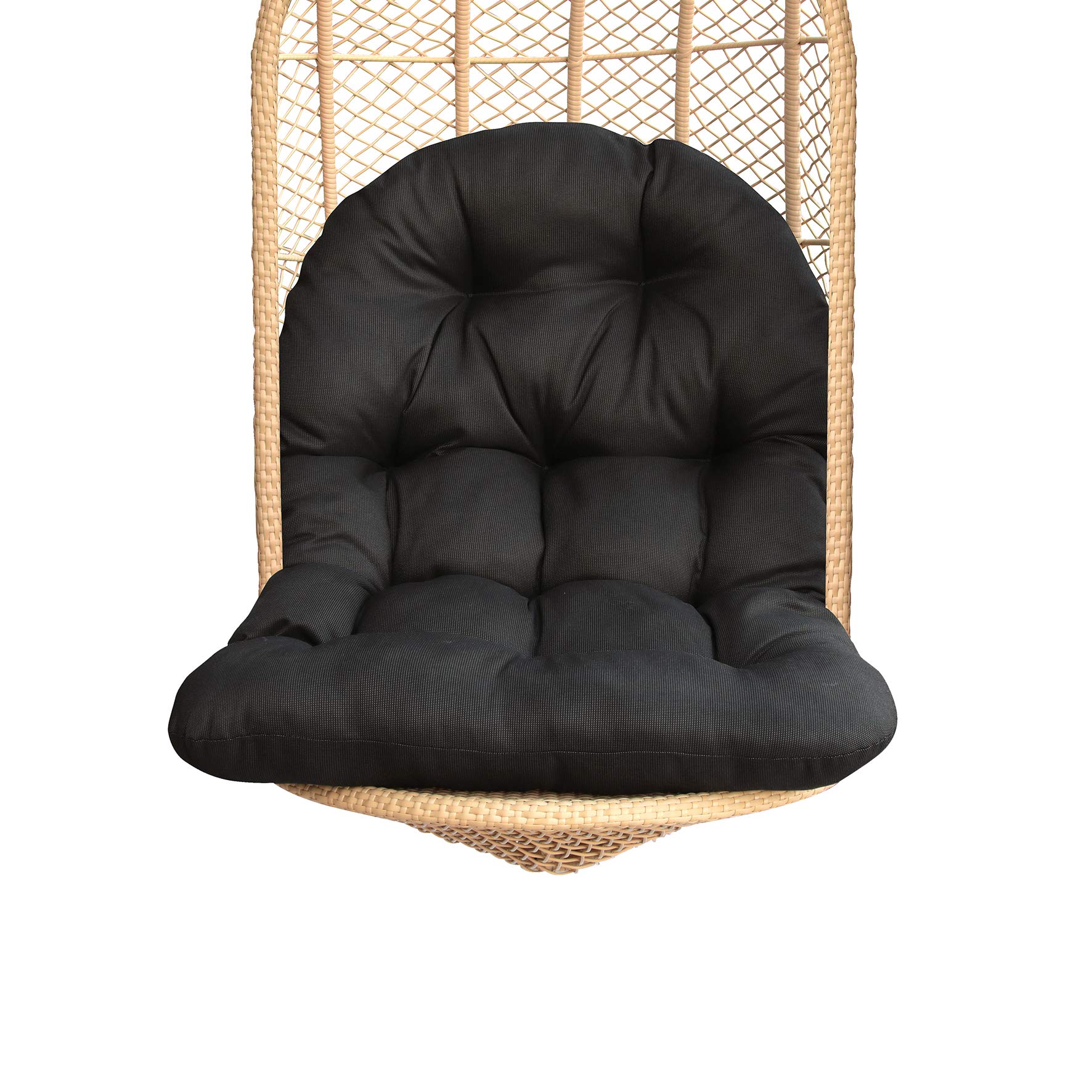 BOSSIMA Outdoor Hanging Egg Chair Cushion - Waterproof Patio Swing Seat Pad for Garden, Balcony & Porch - Comfortable Black Replacement Cushion for Relaxation & Lounging