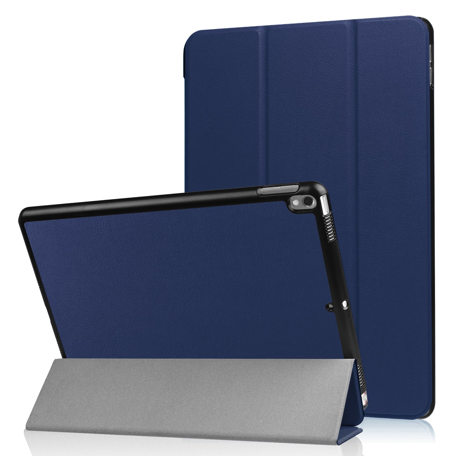Ultra Slim Hard Case Cover for Apple iPad Pro 10.5 Inch (2017 Model) with Auto Wake/Sleep Function - Blue + Free Stylus Pen - Perfect for Work, Study & Travel Protection