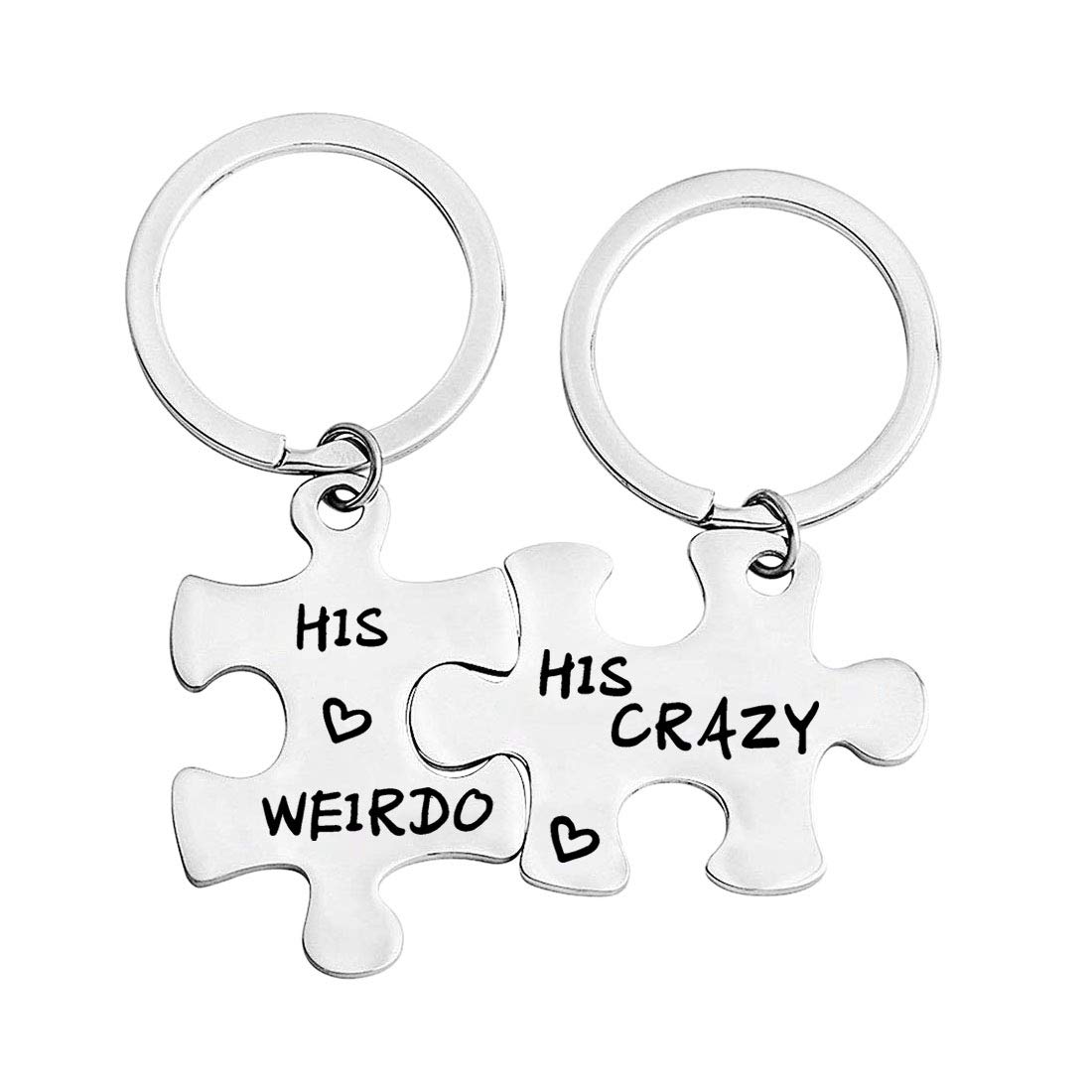 His Crazy His Weirdo Couple Keychain Set - Unique LGBTQ+ Gifts for Gay Men, Boyfriends & Partners - Perfect for Anniversaries, Valentine's Day & Pride Celebrations