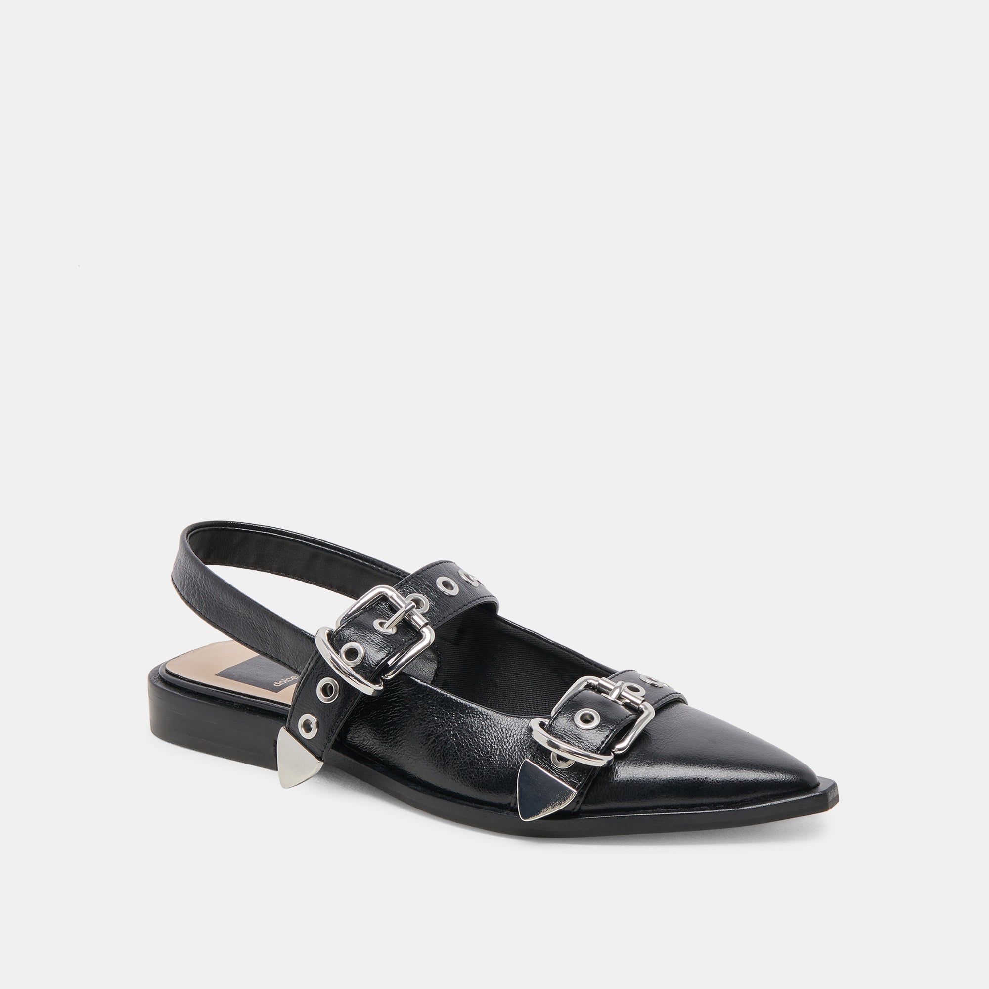 LABELL FLATS MIDNIGHT CRINKLE PATENT Women's Comfortable Dress Shoes - Perfect for Office, Wedding & Evening Events