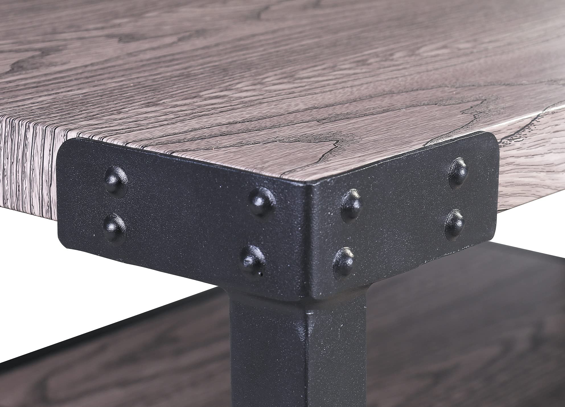 Davee Modern Coffee Table - Walnut Finish Rectangle Wood & Metal Frame - Stylish & Durable Living Room Furniture for Home Decor
