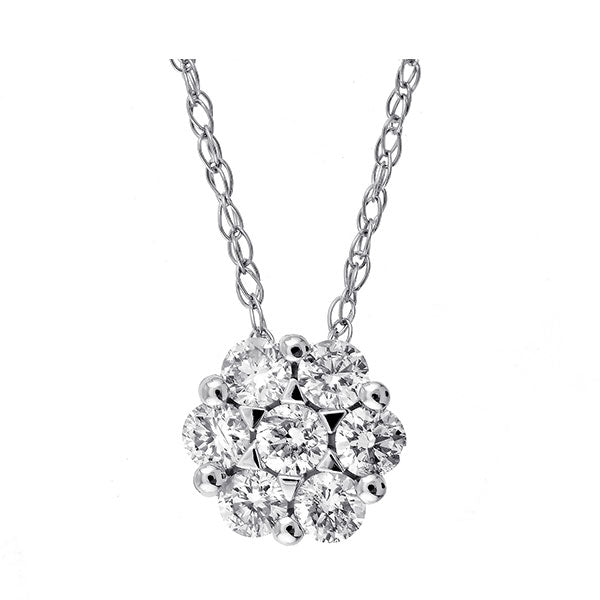 14K White Gold Diamond Pendant (1/4 Carat Total Weight) - Elegant Necklace for Women, Perfect for Weddings, Anniversaries & Special Occasions