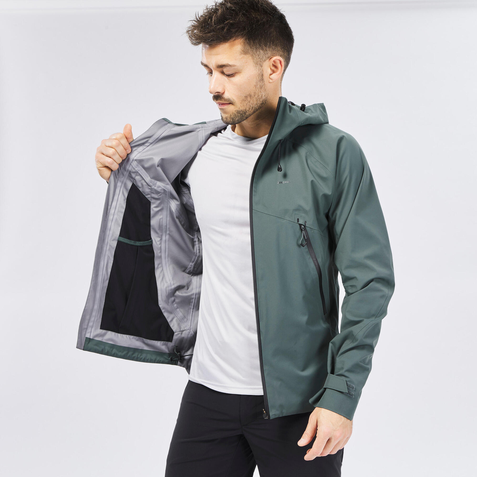 Quechua Men's MH500 Lightweight Waterproof Hiking Jacket - Outdoor Trekking, Camping & Mountain Climbing Gear