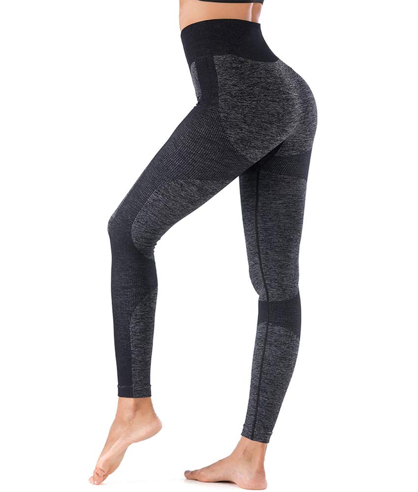 Women's High Waisted Yoga Pants - Butt Lifting Seamless Workout Leggings with Tummy Control - Compression Skinny Tights for Gym, Running & Everyday Wear