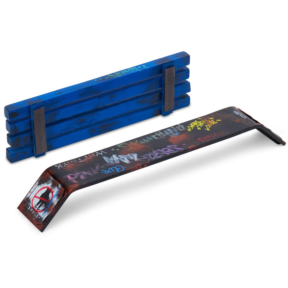 WhytMyk Concrete Fingerboard Ramp with Metal Bench - Professional Skateboard Training Tool for Finger Tricks & Stunts - Perfect for Indoor Skate Practice, Office Desk Fun & Skatepark Simulation